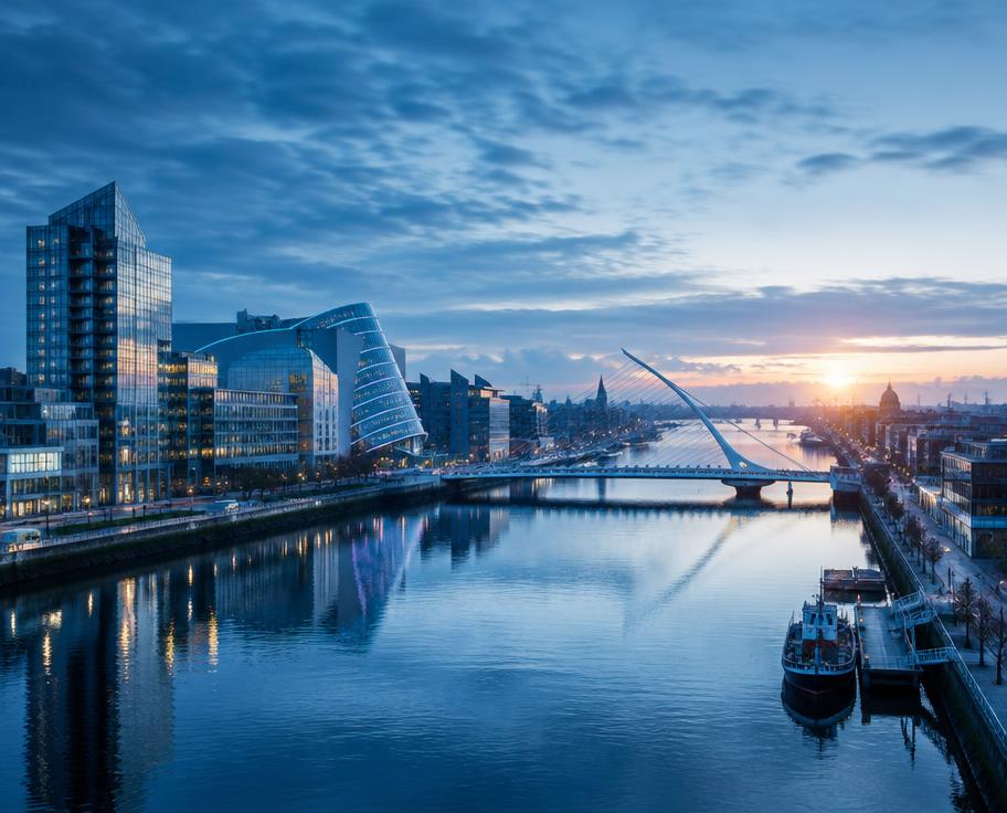 Dublin skyline at dawn