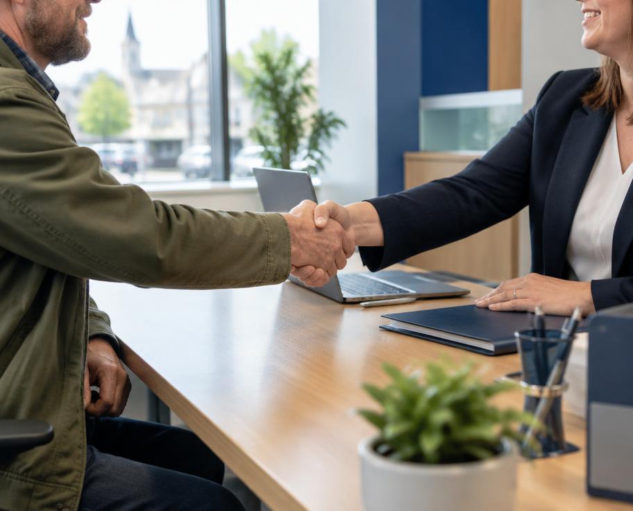 Irish business owner meeting a bank manager