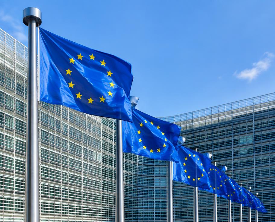 European Union flags outside an EU institution