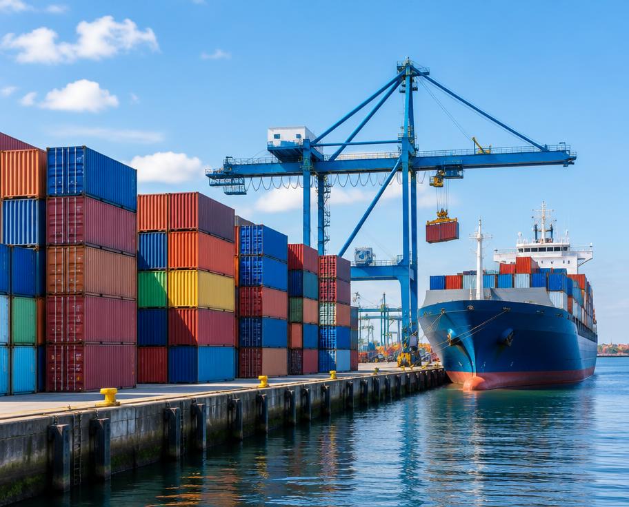 Shipping containers at Dublin Port