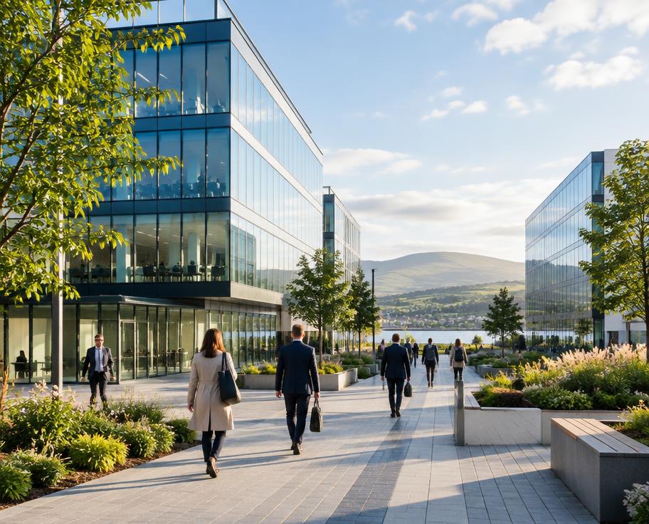 Modern office park in Ireland