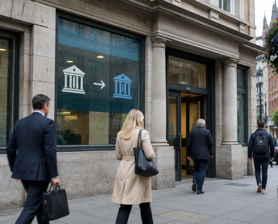 Irish high-street bank branch exterior